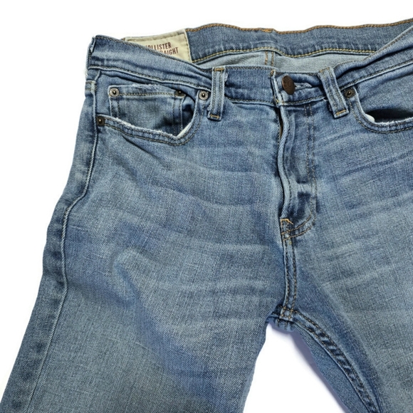 Hollister Jeans Mens 29x30" Blue Slim Straight Denim Pants Casual - Picture 4 of 10